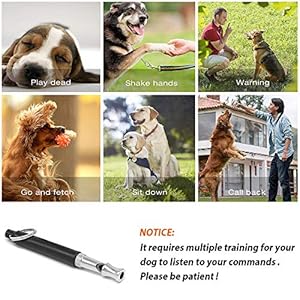 Dog Whistle to Stop Barking, Adjustable Pitch Ultrasonic Training Tool Silent Bark Control for Dogs- Pack of 1 PCS Whistles