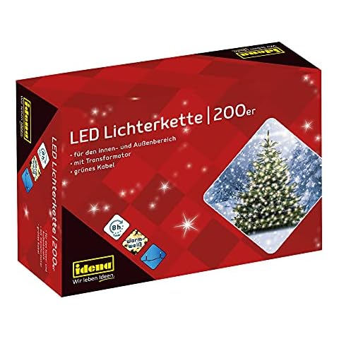 Idena 8325066 - LED Lichterkette mit 200 LED in warmweiß Cover