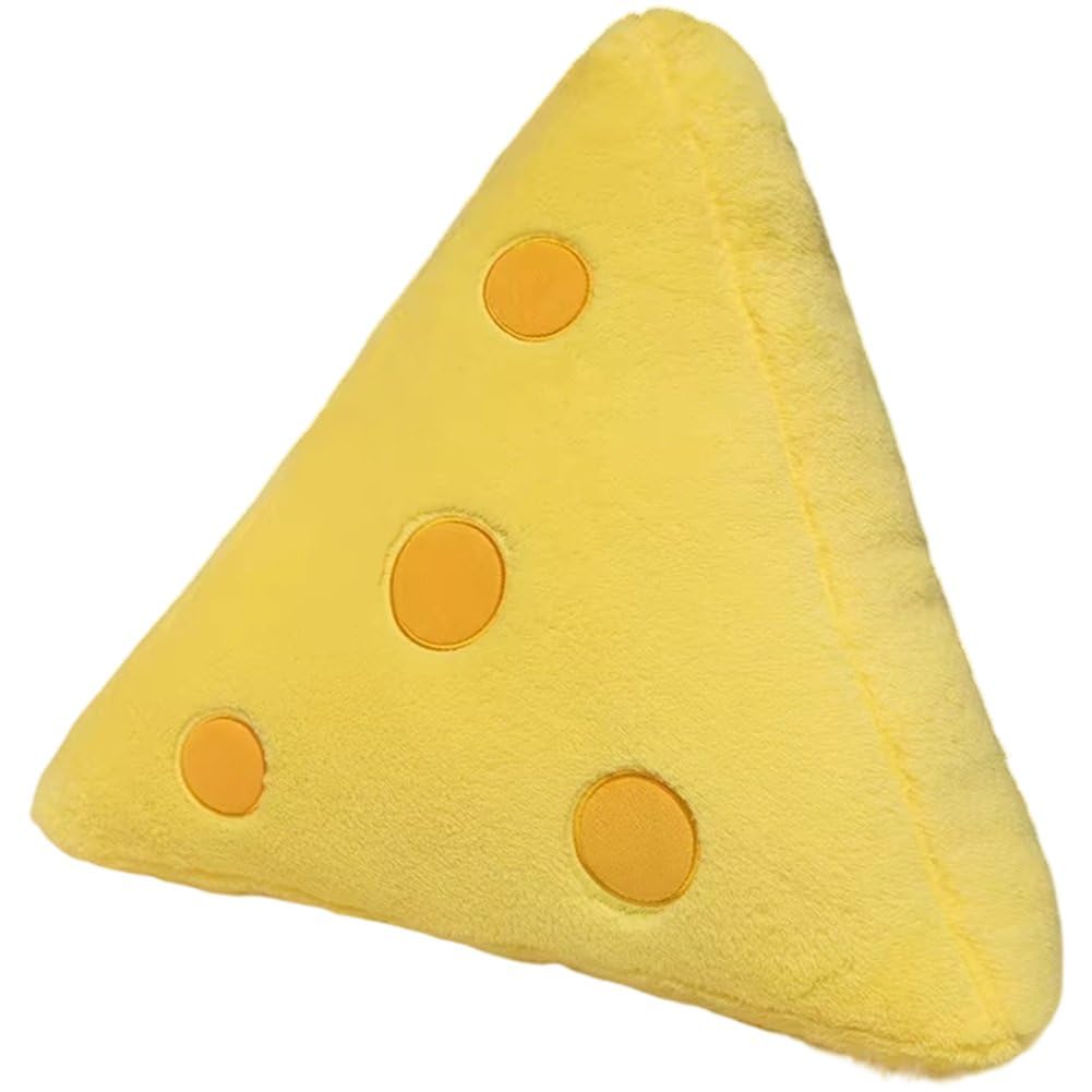 Fituenly Large Cute Cheese Pillow 3d Realistic Shaped Plushie Throw Pillow for Couch & Bed, Soft Funny Food Plush Toy for Kawaii Room Decor