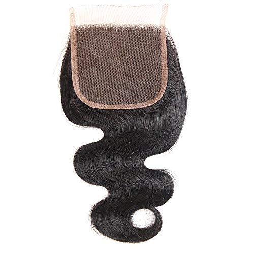 14 inch Unprocessed Brazilian Human Virgin Hair Body Wave Lace Closure Free Part Pre Plucked Baby Hair Natural Hair Line