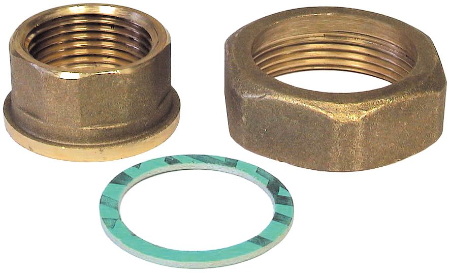 S.E 288 2-Piece Brass Female Fitting Set including Joint 1" to 1/2", Black/White