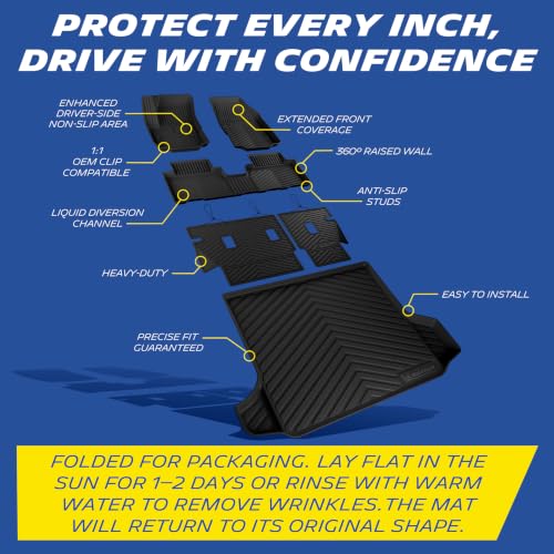 Image of Michelin Vehicle Mats for 2018-2024 Chevy Equinox Gas /GMC Terrain (6 Piece) | NOT Fit Equinox EV, Custom Fit, Non-Slip, All-Weather TPE Liner, Premier Series 6PCS