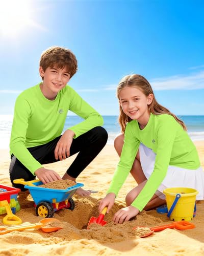 Image of Boys UPF 50+ Swim Shirt Long Sleeve, 1 or 2 Pack Rash Guard Tops