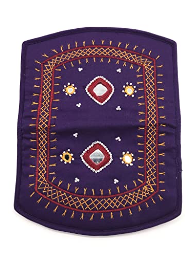 Image of SriShopify Girls Women's Cell Phone Holder Pocket Wallet Hand Purse Clutch Handmade Embroidery (7.5 Inch Beads and Threads Work, Purple Purse)