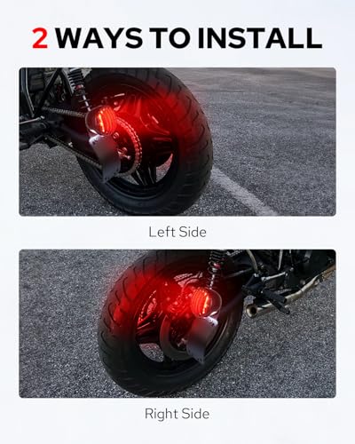 Image of Benlari Motorcycle LED Tail Light Brake Light with Bracket, Side Mount License Plate Rear Light Fit for Harley Honda Bobber Chopper Yamaha Sporster Kawasaki Suzuki (Curved, 0.75 inch)