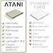 ATANI 69x35 in Oversized Turkish Beach Towel Set with Tote Bag – Quick-Dry 100% Turkish Cotton Peshtemal, Sand-Resistant, Lightweight for Shower, Travel, Pool, Yoga (Green)