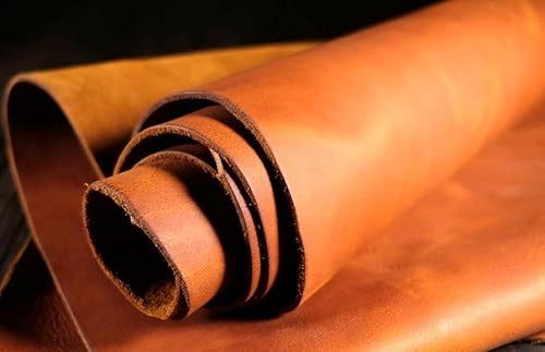 The Tannery Finished Full Grain Buffalo Genuine Leather Hides Crafts | Home Decor Leather Crafts Tooling Sewing Hobby Workshop Crafting Leather Hides Bourbon Brown 12X12 #TOP3