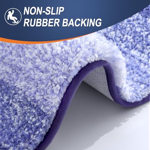 Image of OLANLY Bathroom Runner Rugs Mat 44x24, Extra Soft Absorbent Microfiber Bath Rugs, Rubber Backing, Quick Dry, Washable Long Bath Mats for Bathroom, Tub and Shower, Home Decor Accessories, Blue-Violet