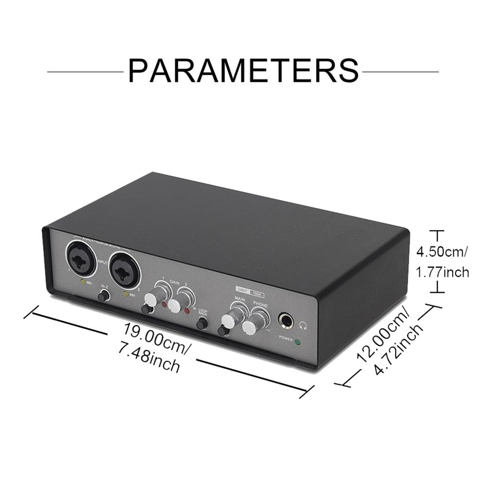 Interfaccia audio Scheda audio Convertitore AD 24 bit/192KHz per Chitarra Elettrica Registrazione dal Canto professionale Studio