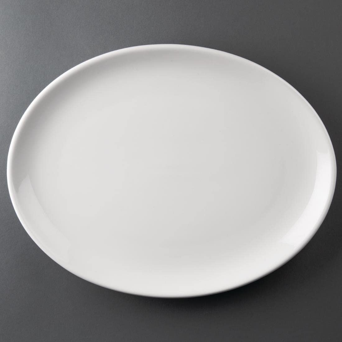 Olympia Assiettes ovales Olympia Athena 305 x 241mm (Lot de 6), Blanc, 29(H) x 305(L) x 241(P) mm, Porcelaine, CC212