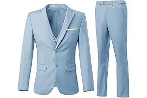 Men's Light Blue 3 Piece Prom Suit Set: Dapper Distinction for Your Special Night