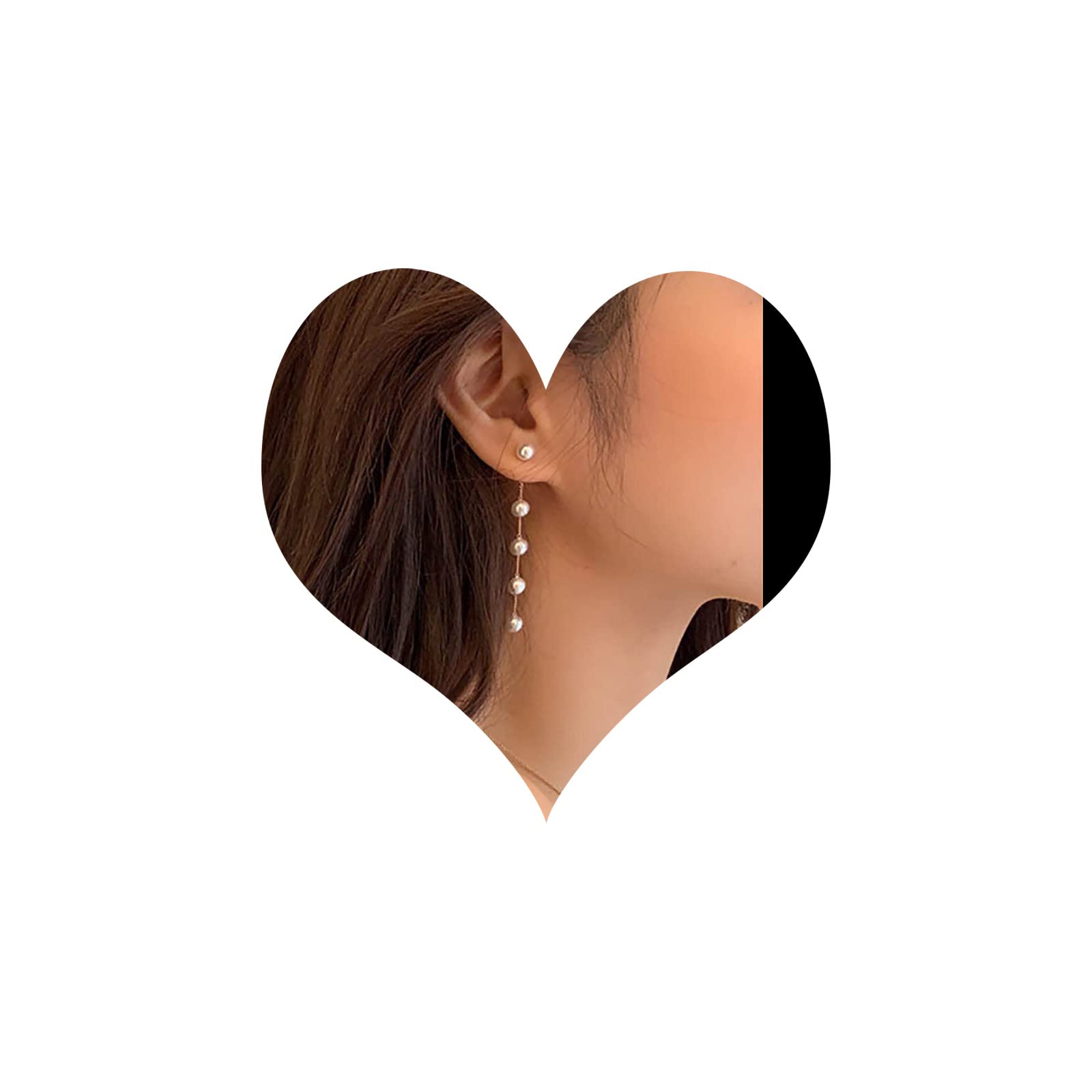 TseenYi Boho Perlas Pendientes De Borlas De Oro Perlas Largas Pendientes De Cadena De Perlas Pequeñas Pendientes De Perlas De La Vendimia De La Joyería Para Las Mujeres Y Las Niñas