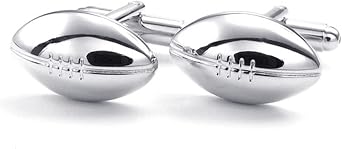 PW Popular Brass Rugby Cufflinks 23016 Silver Silver Wrapping Compatible, Brass