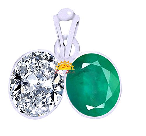 Ramneek Jewels (7.25 + 7.25 Ratti Emerald + American Diamond/Budh  