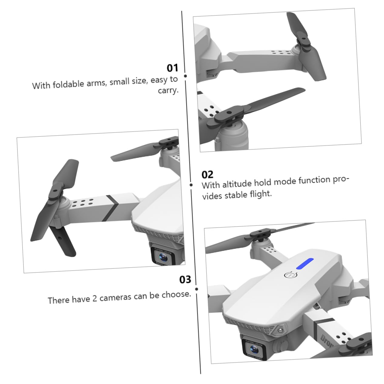 E525 z Dwoma Obiektywami Do Zdjęć Lotniczych 4k w Ultrawysokiej Rozdzielczości Zdalnie Sterowany Dron Składany Dron Torebka Do Przechowywania 4 Tys Zdalnie Sterowany Samolot Biały