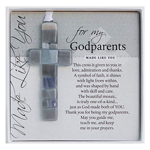 Product Image of the Gift for Godparents from Godchild -Handmade in USA Mosaic Glass Cross with...