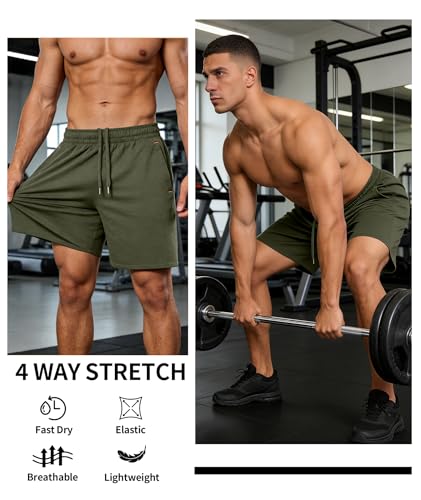Little Beauty 3 Pack Mens Gym Basketball Shorts 9" Fast Dry Running Athletic Shorts with Pockets for Casual Workout Black Dark Gray Green 3XL - image 5