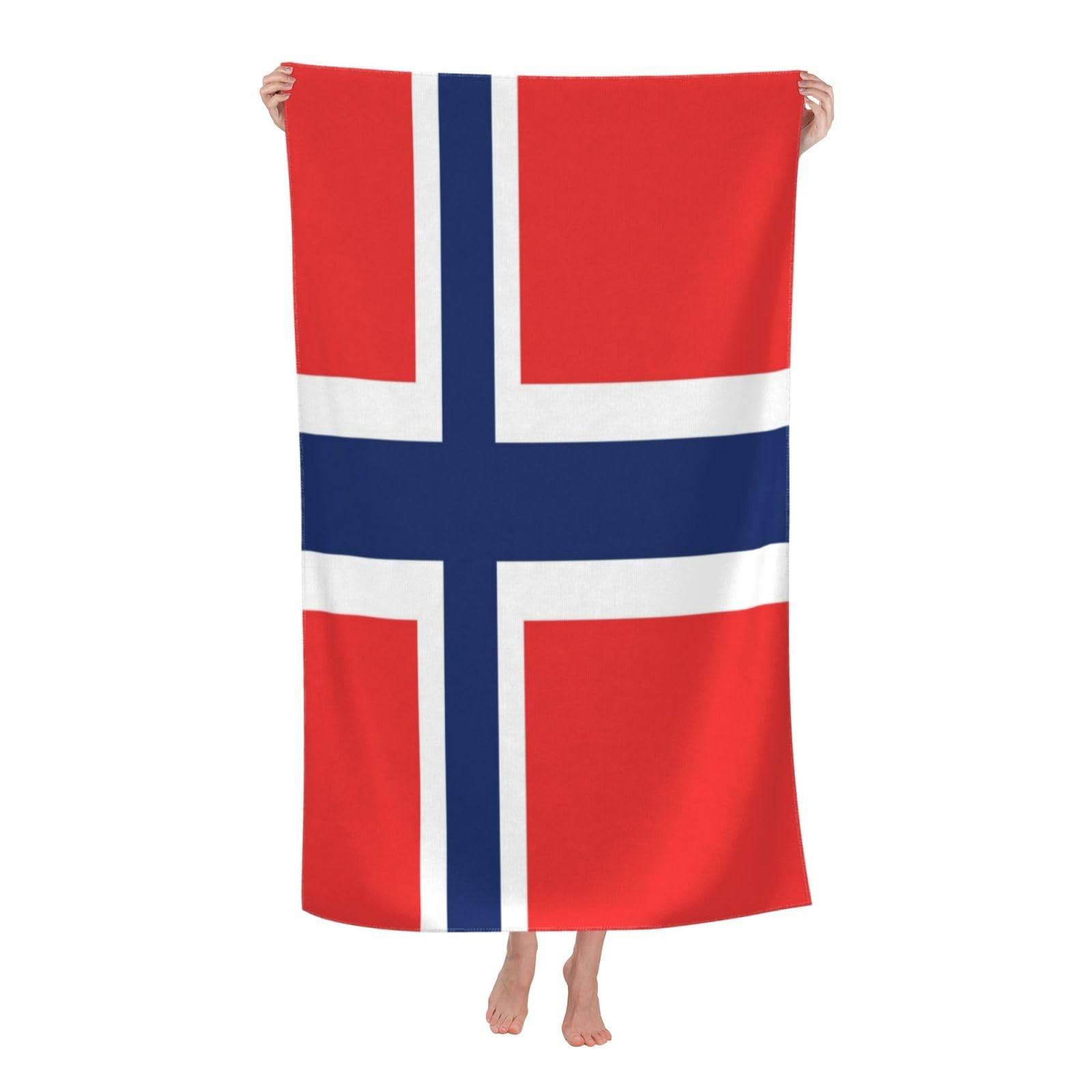 LSRCPD Beach Towels Norwegian Flag Gym Bath Camping Sports For Adults Women 80X130Cm