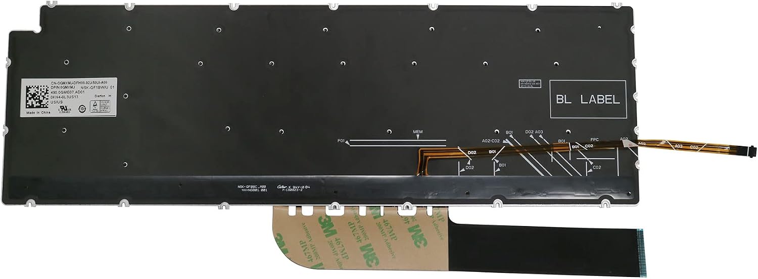 US Keyboard for Dell Inspiron 3501 3502 3505 5501 5502 5505 5508 5509 5584 5590 5593 5594 5598 7500 7501 7506 7590 7591 7706 7791 / Vostro 5590 7500 7590 Laptop No Frame (Silver, Backlight)