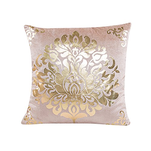 VJGOAL Súper Suave Oro Terciopelo Funda de Almohada Sofá Cintura Cojín Cojín...