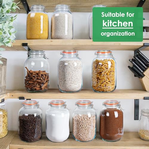 Image of 1 Gallon Glass Mason Jar with Airtight Lids, 2 Pack Wide Mouth Storage Jars