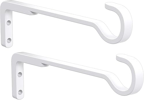 Paquete de 2 perchas negras resistentes para plantas de exterior de 8 pulgadas para cestas colgantes, soportes de hierro para colgar plantas en el