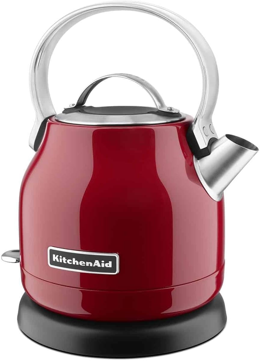 Hervidor eléctrico de 1,25 l KEK1222, rojo imperio | Tapa extraíble para facilitar el llenado, diseño de acero inoxidable, práctico pico vertedor, diseño compacto