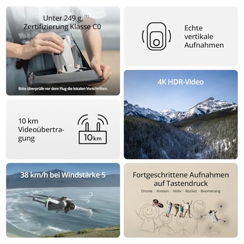 DJI Mini 3 (nur Drohne) – Leichte und faltbare Mini-Kameradrohne mit 4K HDR-Video, 38 min Flugzeit, echten vertikalen Aufnahmen, C0. (Fernsteuerung separat erhältlich.) – Bild 3