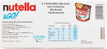 Nutella &Go! Chocolate Hazelnut Spread, Bulk Box of 8 x 2 x 48g
