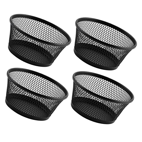 KICHOUSE 4Pcs Clip Holders for Desk Organization Desktop Storage Containers for Office Supplies Home Use Easy Access Capacity Paperclip Baskets
