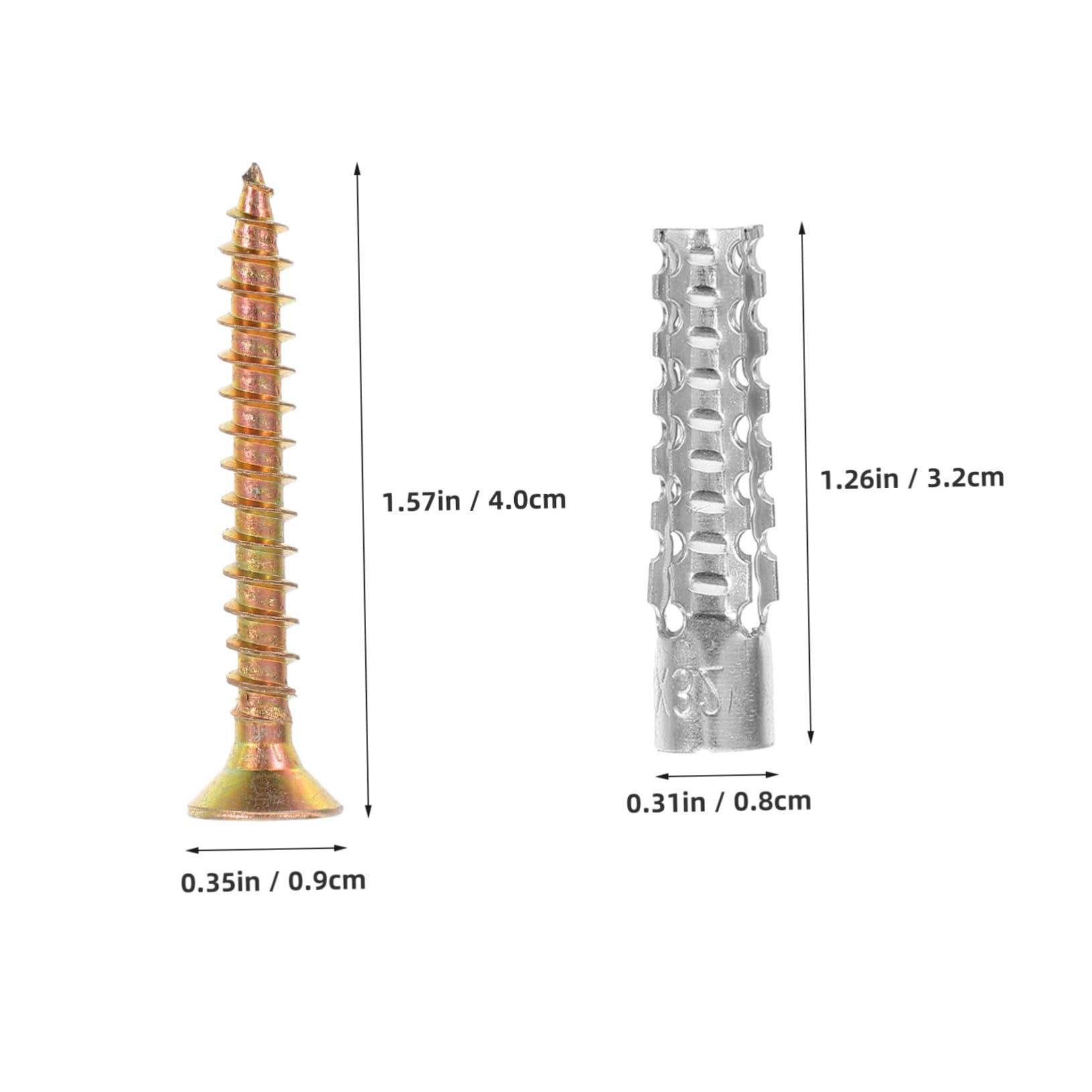 HOLIDYOYO 20pcs Drywall Anchors Screws Kit Drywall Patch Masonry Screws for Brick Expansion Anchors Wall Plugs Set