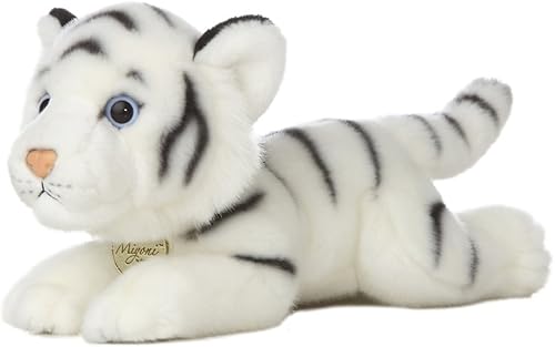 Aurora Peluche realista de tigre blanco Miyoni, detalles realistas que hacen un compañero apreciado, perfecto para decorar dormitorios o aulas, 11