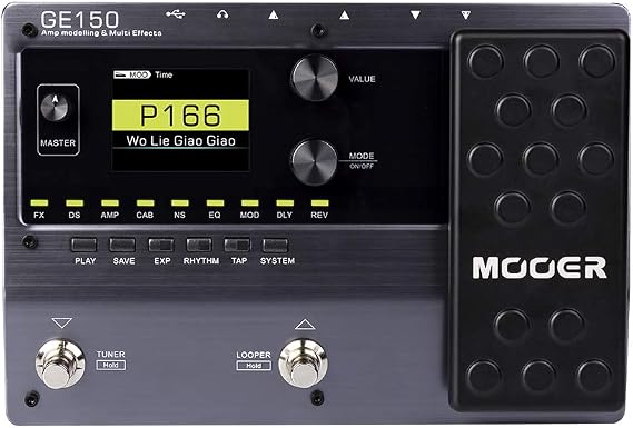 MOOER GE150 Portable Multi Effects Pedal with 2.4 Ghz Wireless System for Bass Guitar, Acoustic Guitar, Electric Guitar