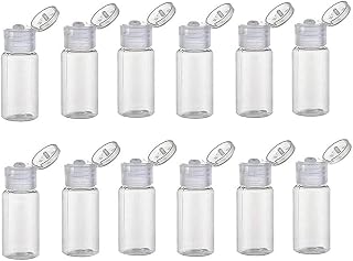 12PCS 30ML 1 Oz Clear Empty Plastic Squeeze Bottles Sample Bottle Containers with Flip Cap for Shampoo Lotions Emollient Water Shower Gel