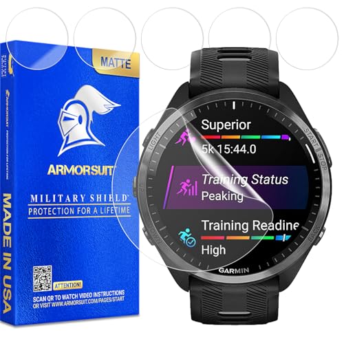 Image of ArmorSuit 6 Pack for Garmin Forerunner 965 (47mm) Matte Screen Protector Anti-Glare MilitaryShield TPU Film - Made in USA