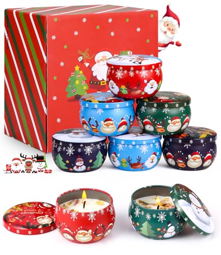 Velas Aromáticas,Navidad Velas Perfumadas 8 pcs Cera de Soja Aromaterapia Velas Decoración Regalo 100% Natural Velas Perfumadas Regalo Mujer Vela Aromaticas para Baño,Yoga,SPA,Aliviar el Estrés