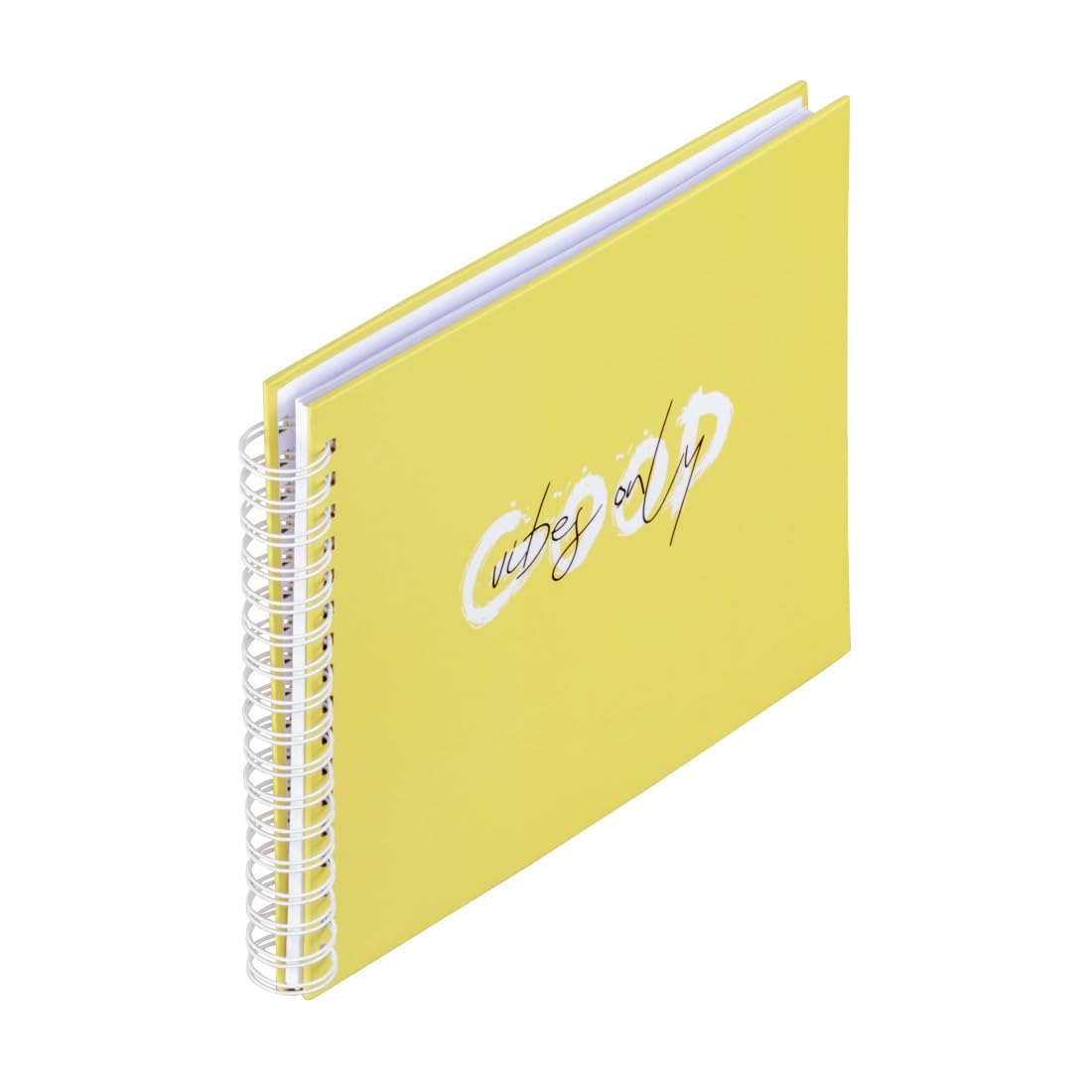 Hama Photo Album "Good Things" (Spiral Bound Scrapbook for 100 Photos 10x15 cm, 50 White Pages, 28x24 cm DIY Album for Memories and Creative Design) Yellow
