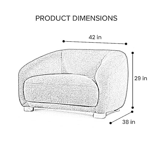 Image of Kaniel Premium Boucle Fabric Sofa for Living Room and Offices (White, Armchair)
