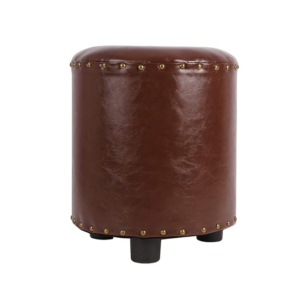 Tabourets de banc à chaussures en bois marron et cuir 34 * 40cm