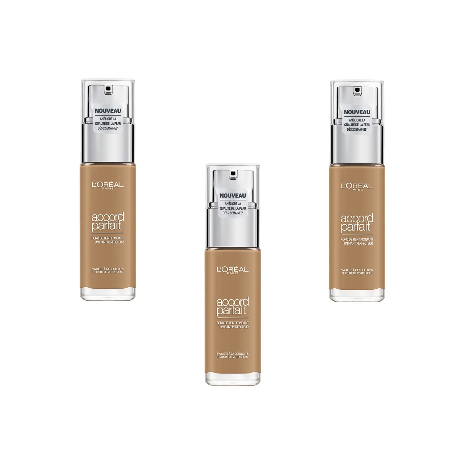 L'Oréal Paris Perfect Match Grundierung 8D/8.W Golden Cappucino, 3er Pack (3 x 30 ml)