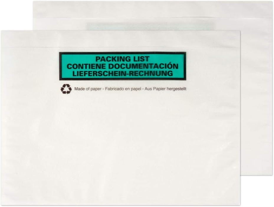 Blake Plastic Free 235 x 132 mm Paper Printed Document Enclosed Wallets (PAPDE32) Pack of 1000