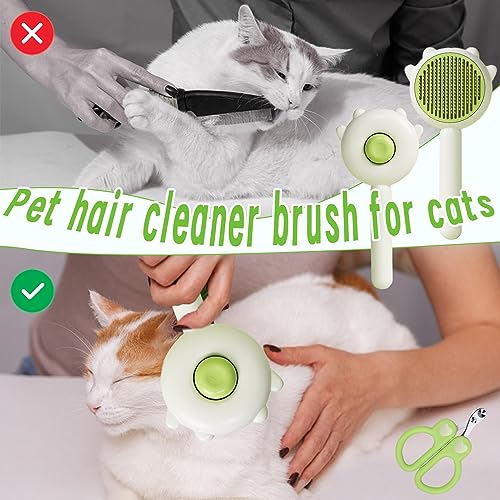 BAIJAHUXI Escova de limpeza de pelos de animais de estimação para gatos – Escova autolimpante para g