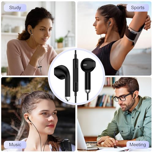 USB C Kopfhörer mit Kabel für Samsung Galaxy A16 5G A17 A15 A56 A55 A36 S26 Ultra S25 FE S24 S23 S22 S21, In-Ear Kopfhörer USB C Ohrhörer Headset mit Mikrofon für iPhone 17 Air 16 Pro 15, Google Pixel