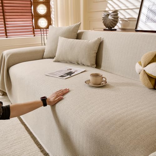 ROOMLIFE Boho Couch Covers for Sofa Washable for 2 Cushion Couch Breathable