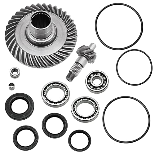 Rear Differential Ring Pinion Gear & Bearings Seals Kit Compatible With Honda FourTrax 300 TRX300 2x4 TRX300FW 4x4 1988-2000