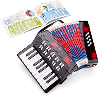 New Classic Toys Accordion with Music Book for Toddlers 3 Years Old Boys and Girls Baby Gifts, Kids Musical Instruments for Childrens Three Year Old