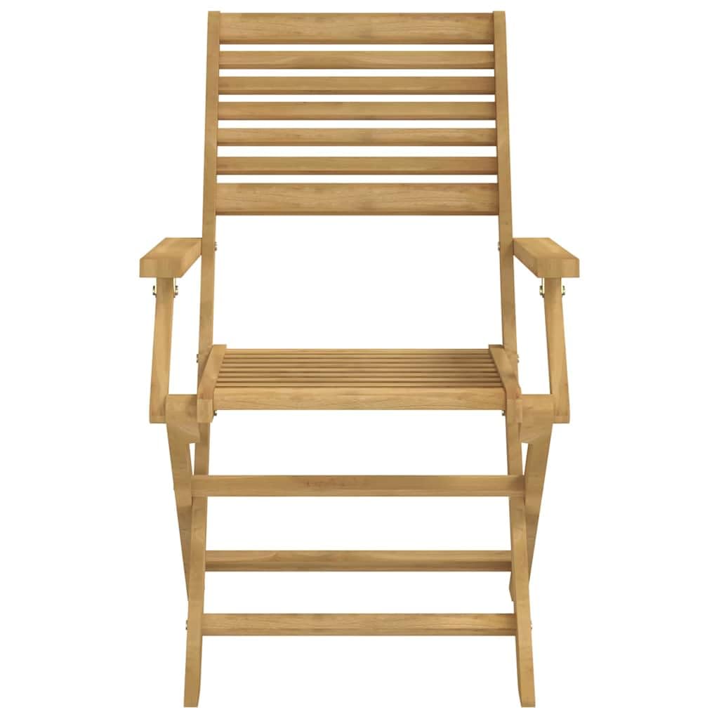 Juego de comedor de jardín de madera maciza de acacia plegable con diseño de listones y tablero robusto para 8 sillas y 1 mesa, hasta 110 kg por asiento