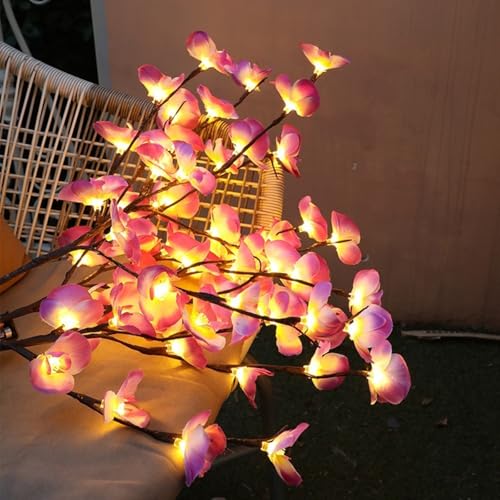 Guirnalda LED Phalaenopsis con hojas de arce y luz cálida para decoración (E) 6