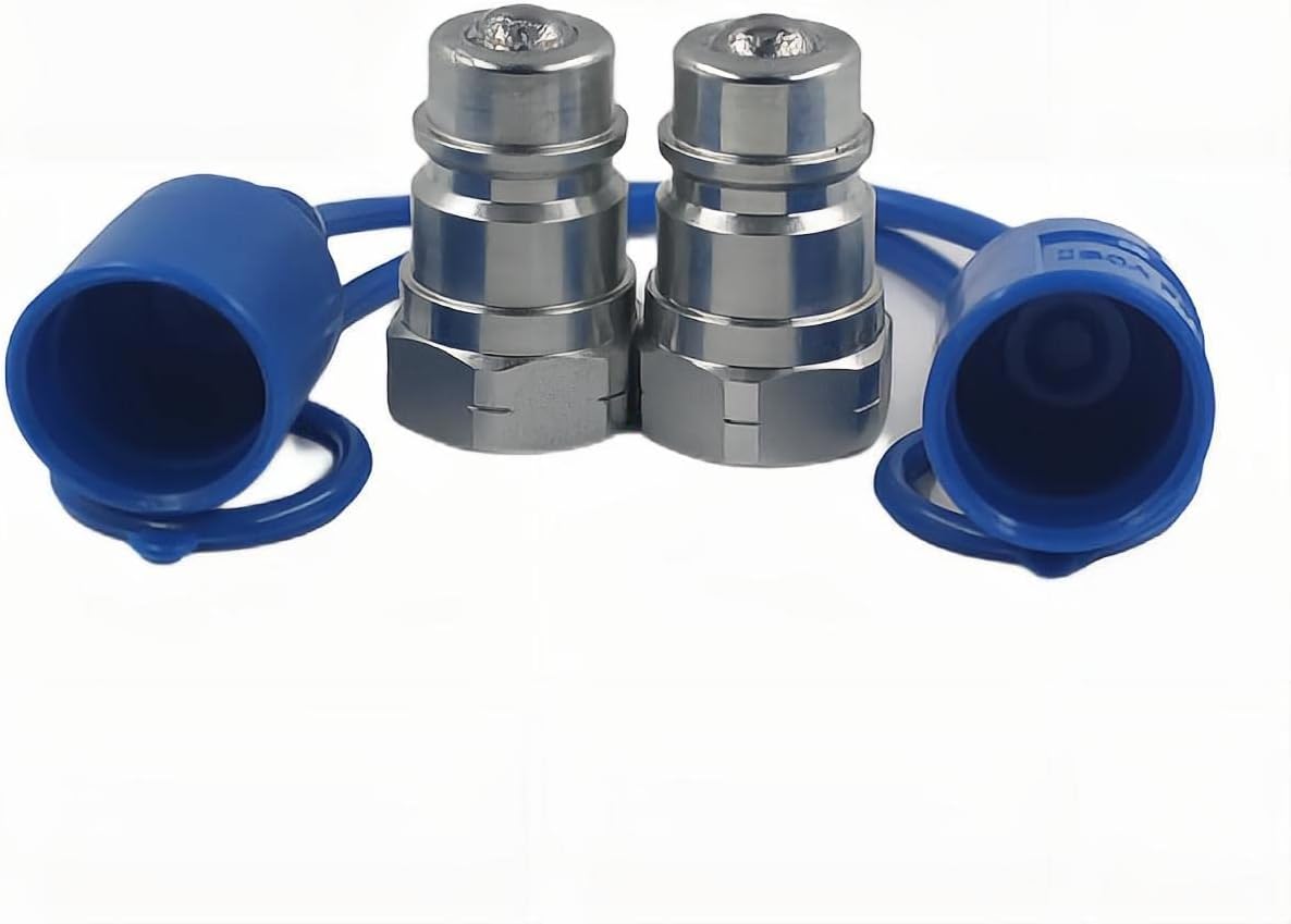 2-PCS 1/2" Ag Ball Valve Hydraulic Quick Connect Male Coupler Nipple Tractor Coupling 1/2" NPT NS12 NPT M/F