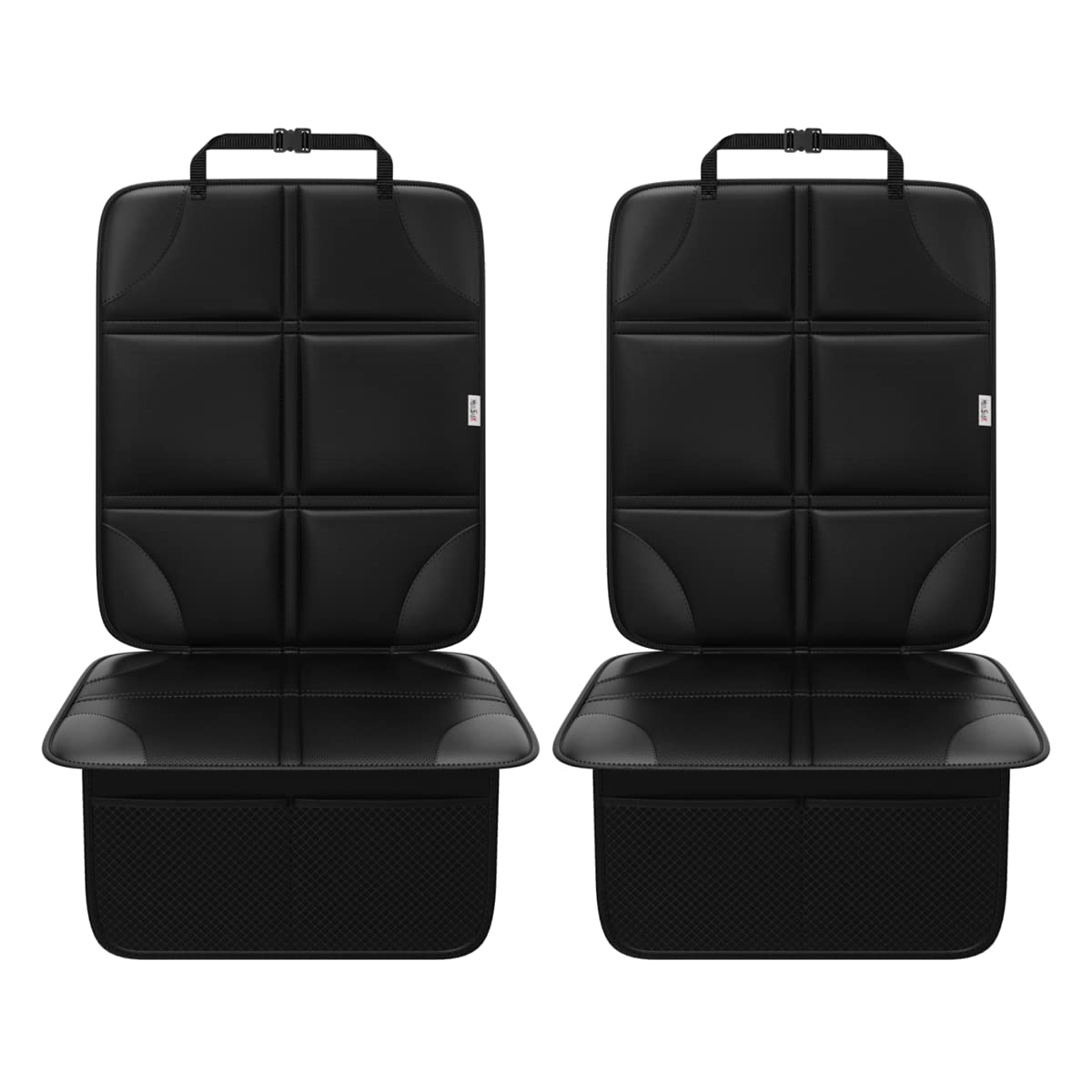 Meolsaek Car Seat Protector, Non-Slip Padded Backing Will Not Leave Imprint, Thickest Carseat Seat Protector for Child Car Seat 2 Pack for SUV, Sedan, Truck, Leather Car Seat (Black)